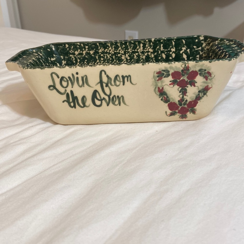 Hand painted banana bread pan